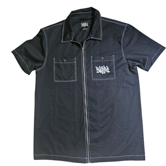 Empyre Amplify Black Zip Shirt Men's X-LARGE Short Sleeve Skateboard Streetwear - Picture 5 of 12